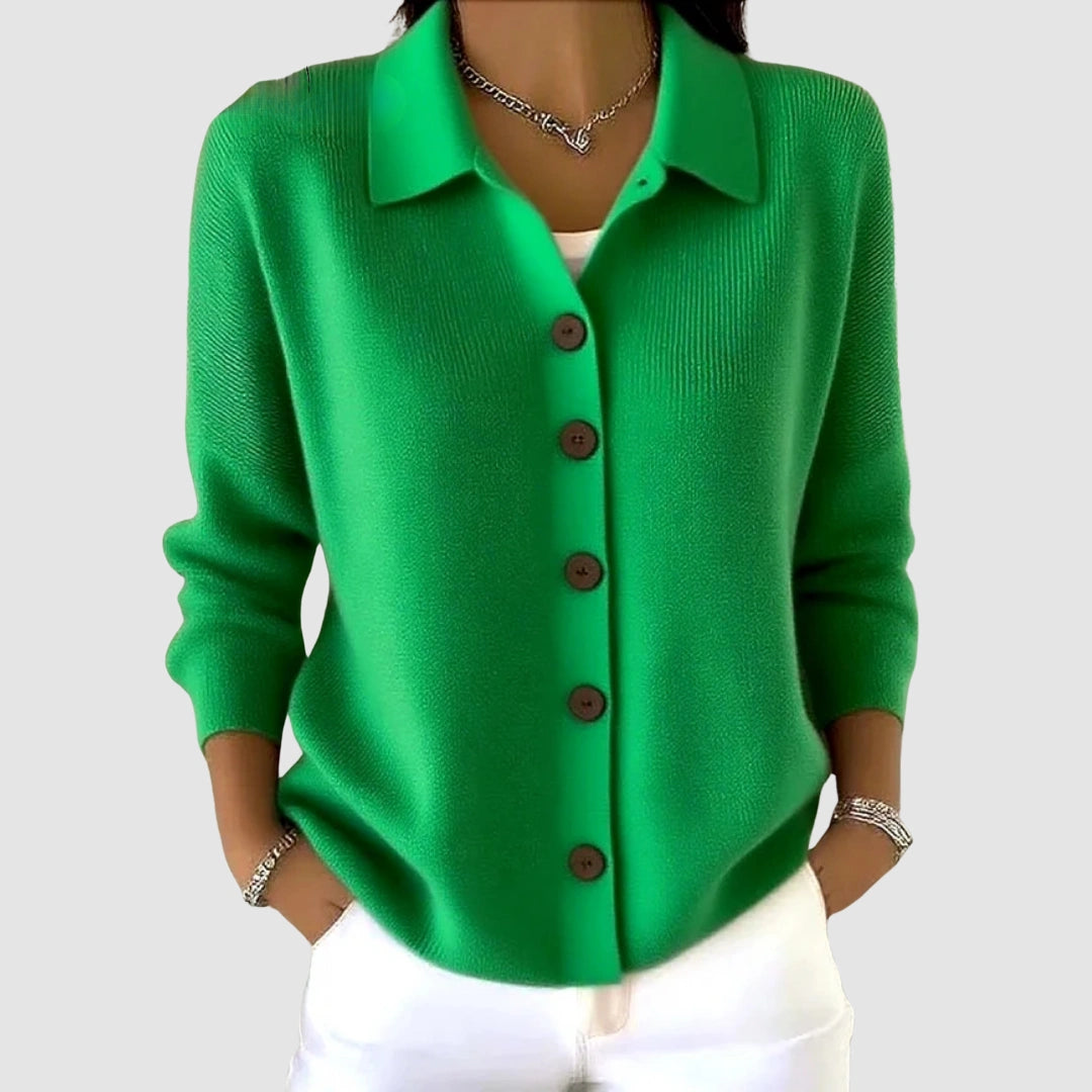 Nadia – Collared Knit Button-Down