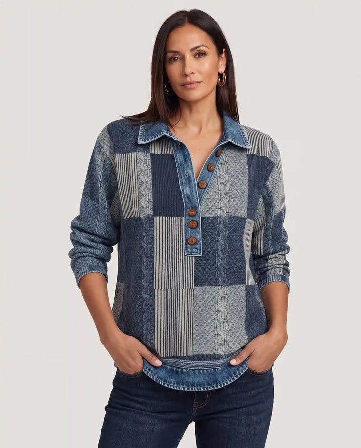Meridell - Colorblock Print Sweatshirt