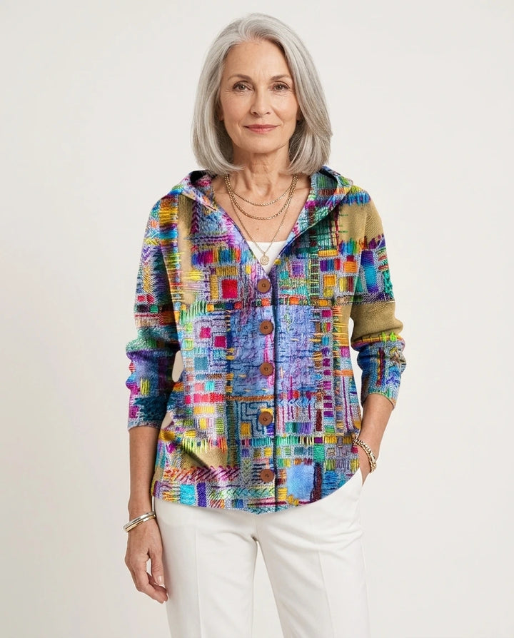 Mosaic – Artisan Print Hooded Cardigan