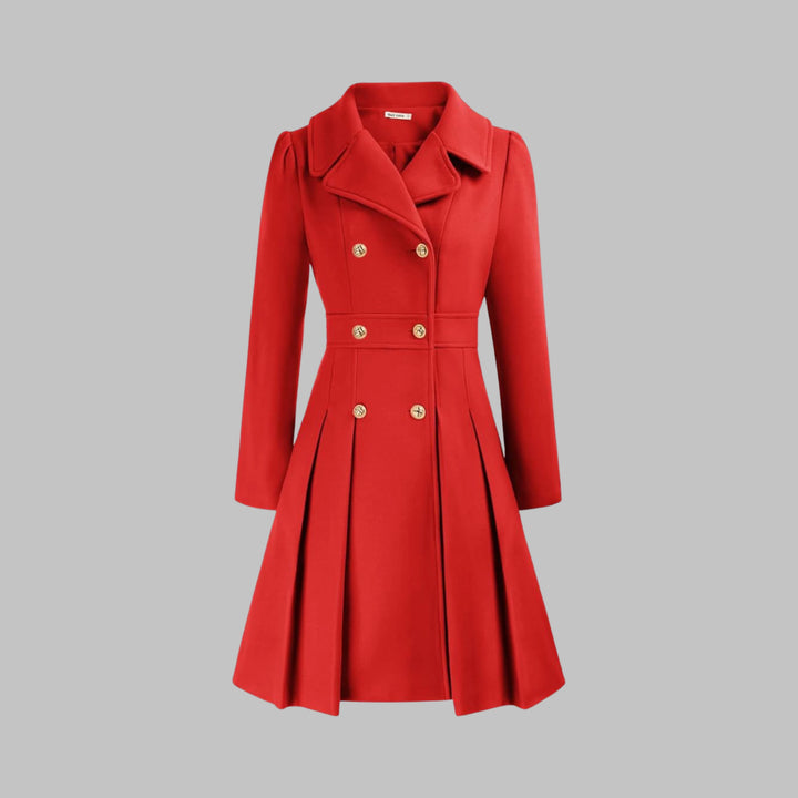 Dami - Classy Double Button Long Sleeve Coat