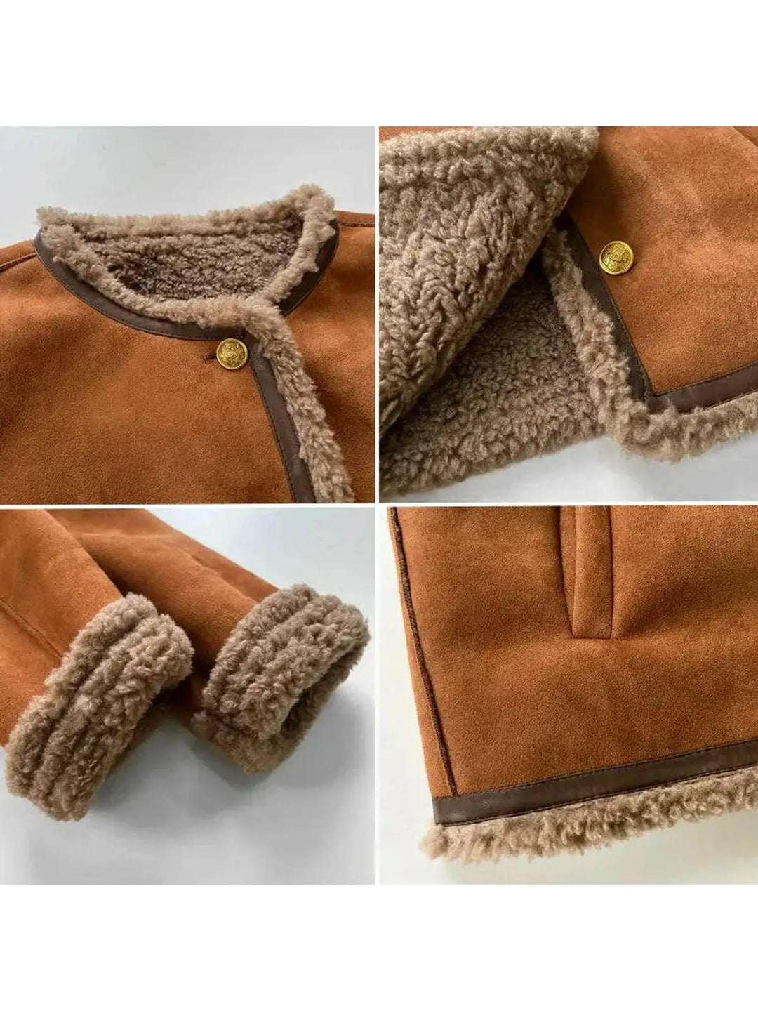 Ottilie – Plush Trim Suede Jacket