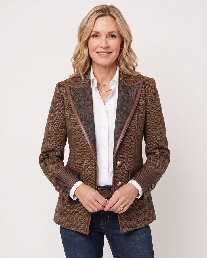 Wynnifred – Tweed Paisley Statement Blazer