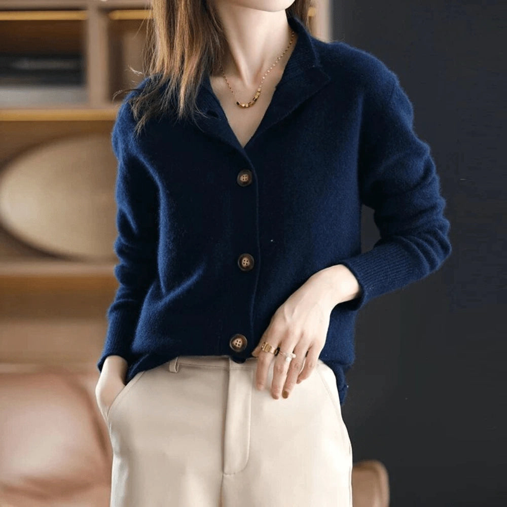 Annie – Cashmere Collared Cardigan
