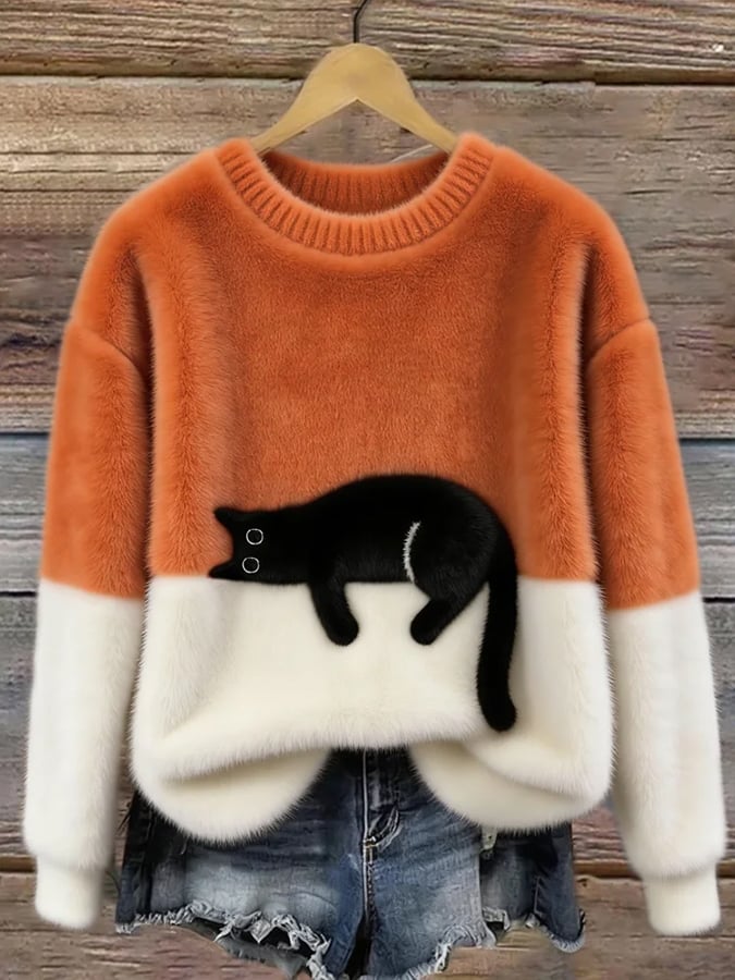 Tabitha – Colorblock Cat Sweater