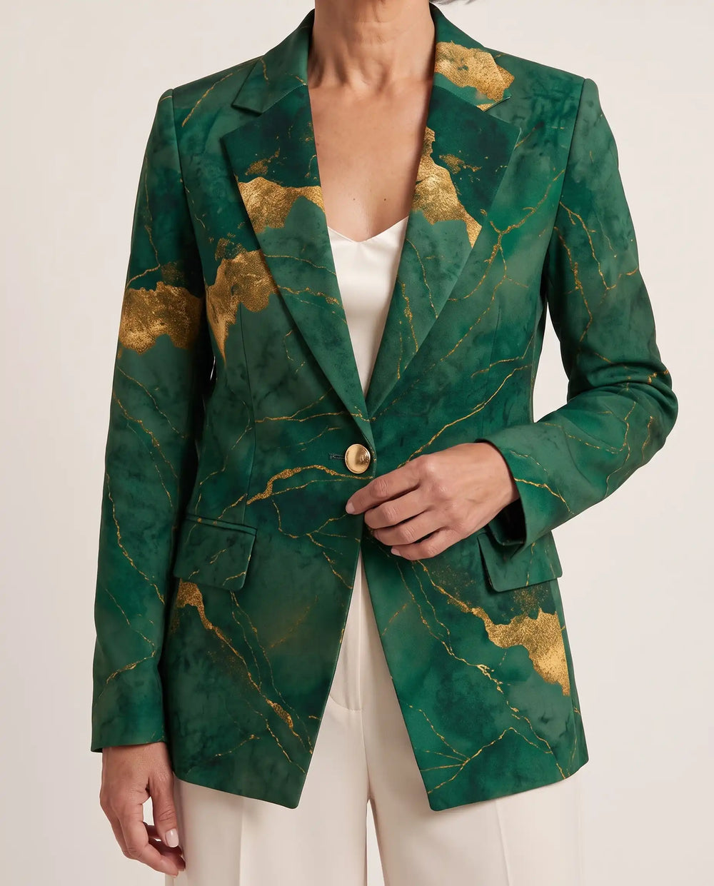 Seraphina – Gilded Marble Blazer - detail