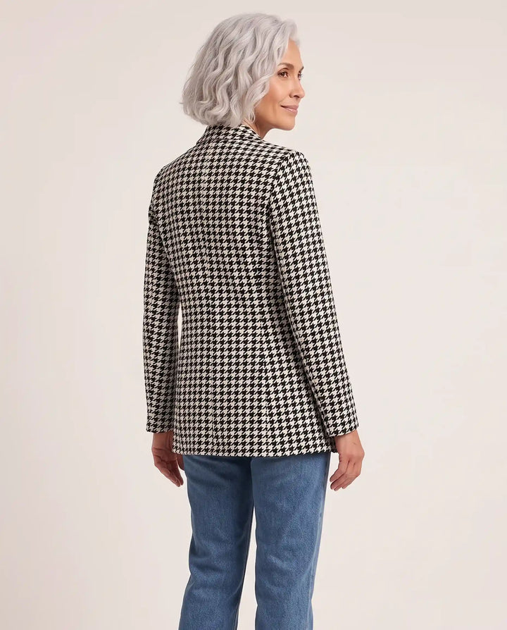 Vivienne – Houndstooth Print Blazer - back
